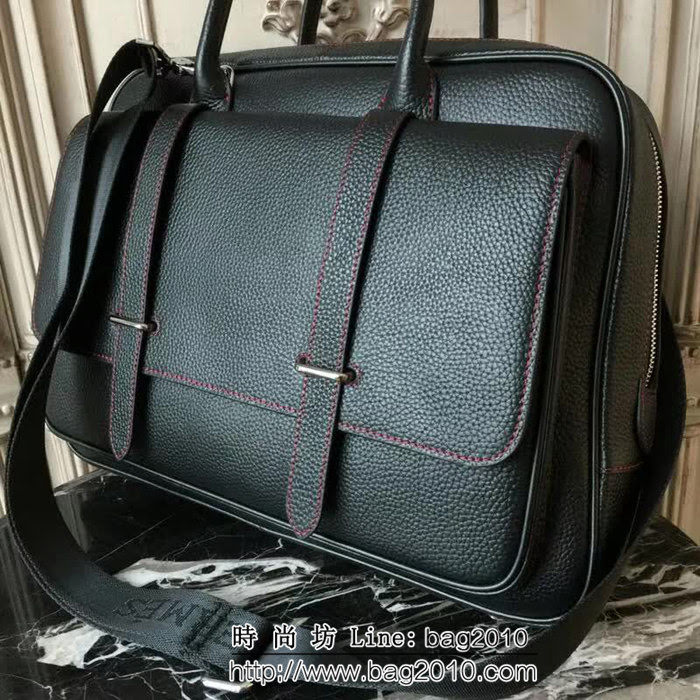 HERMES愛馬仕 最新款 原版牛皮 經典時尚 男士公事包 可手提斜挎 8825-1 JD1215